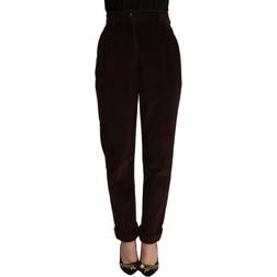 Dolce & Gabbana Bordeaux Corduroy Cotton Trouser Tapered Pants IT40