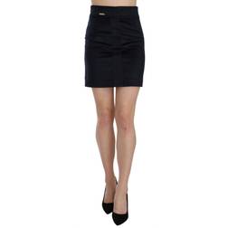 Gianfranco Ferre Blue Cotton Blend High Waist A-line Mini Skirt IT42