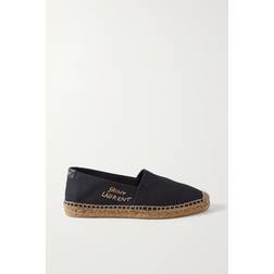 Saint Laurent Bestickte Espadrilles aus Canvas Schwarz