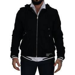 Dolce & Gabbana Black Polyester Hooded Full Zip Jacket IT54