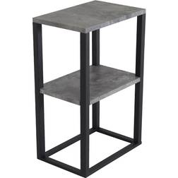 Venture Home Rise Sidebord Betongrå Papirlaminat Sort Stål Småbord