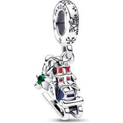 Pandora Christmas Sleigh 2023 Dangle Charm - Silver/Multicolour