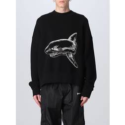 Palm Angels Split Shark Crewneck - Black