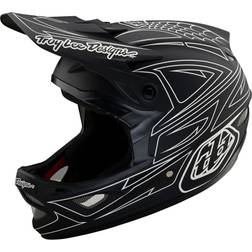 Troy Lee Designs D3 Fiberlite Spiderstripe Downhill Helmet - Black/White