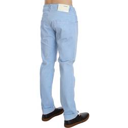 ACHT Blue Cotton Stretch Low Waist Fit Jeans