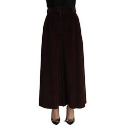Dolce & Gabbana Bordeaux Corduroy Cotton Trouser Wide Leg Pants IT40