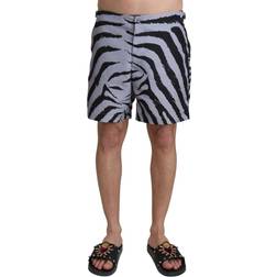 Dolce & Gabbana Zebra Print Beachwear Shorts - Gray