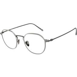 Giorgio Armani AR6138TM 3346 Silver Size Frame Only Blue Light Block Available Matte Silver