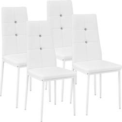 tectake Julien Cappuccino White Silla de Cocina 97cm 4pcs