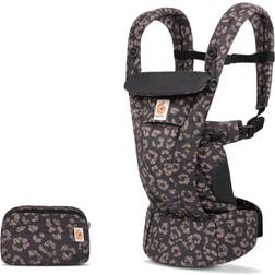 Ergobaby Omni Dream bärsele för det nyfödda barnet och upp till 20,4 kg, SoftTouch bomull ergonomisk magsele med 4 positioner ryggsele bebis bärsele, Black Leopard