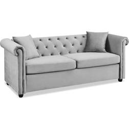 GRS Scotia Grey Velvet Sofa 145cm 3 Seater