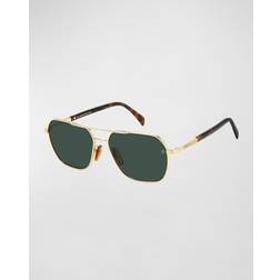 David Beckham 59MM Metal Aviator Gold Havana