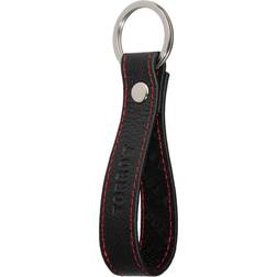 Torro Leather Loop Keyring - Black/Red