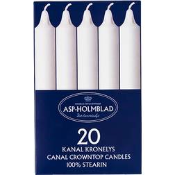 Asp-Holmblad Dinner White Stearinljus 20cm 20st