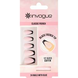 Invogue French Tip Coffin Nails Pack