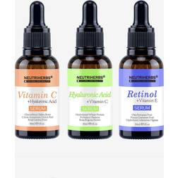 NeutriHerbs 3-pack Serum Kit Vitamin C, Hyaluronsyra, Retinol 30ml