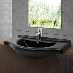 ML Design Lavabo En Céramique Noir Mat 87 x 50.5 x 22.5 cm