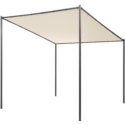 Beliani Trädgårdspergola Vimino Lusthus Gazebo Beige Svart
