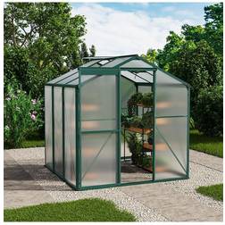 Living and Home Hobby Greenhouse with Window Opening Clear Aluminum