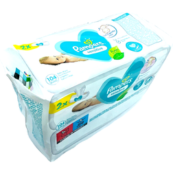 Pampers sensitive baby wipes 2 x 56 jumbo pack 104 soft disposable wipes fast