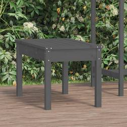 vidaXL 80x44x45 cm Massivt Fyrretræ Grå Havebænk