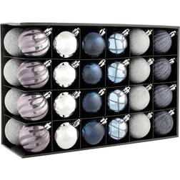 WeRChristmas Shatterproof Luxury Blue/Charcoal/Dove Grey/Silver Julgranspynt 48st