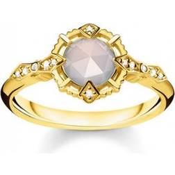 Thomas Sabo Gold Plated Agate Ring - Grey