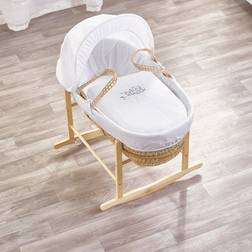 Kinder Valley Sleepy Little Owl Moses Basket with Natural Rocking Stand