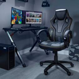 X-Rocker Maverick Pc Office Gaming Chair, Mid-Back Support Ergonomic Computer Desk Chair, Faux Leather Black Gold