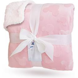 eYone Large receiving sherpa baby blanket fleece for nursery cot, pram,pink, 80110