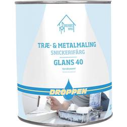 Droppen Træ- metalmaling glans 40 Hvid 1L