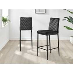 Furniturebox Modern Valera Black Bar Stool 97cm 2pcs