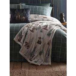 Dreams & Drapes Bear Walks Plush Bedspread Turquoise