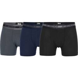 JBS Boy's Bamboo Boxershorts 3-pack - Black/Grey/Navy