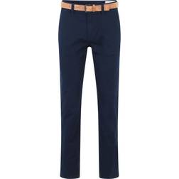 Tom Tailor Denim Herr Chino byxor med bälte 1008253, 10668 Sky Captain Blue, 32L