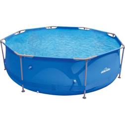 Dellonda 10ft Steel Frame Swimming Pool Round with Filter Pump, Blue DL19