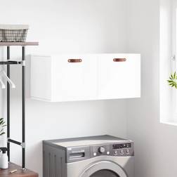 vidaXL 80 x 36,5 x 35 cm Konstrueret Træ Hvid Højglans Vægskab