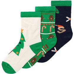 Name It Baby's Christmas Socks 3-pack - Jolly Green