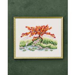 Permin Cross Stitch Kit Picture of Orange Japanese Tree