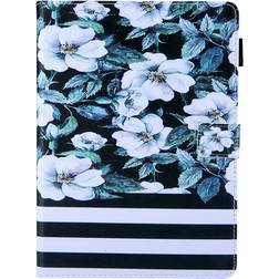 MAULUND iPad Mini 2021 Læder Flip Cover Hvide Blomster