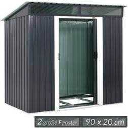 Gardebruk Shed Anthracite Metal 6x4ft with Pent Roof (Building Area )