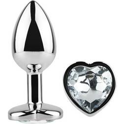AfterDark Heart White Anal Plug with Heart Jewel L
