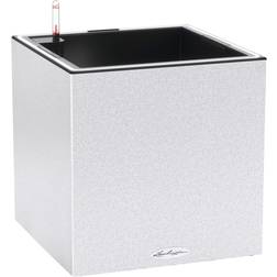 Lechuza Pot De Fleur Canto Stone Cube 40 - Kit Complet LED, Blanc Quartz 40cm