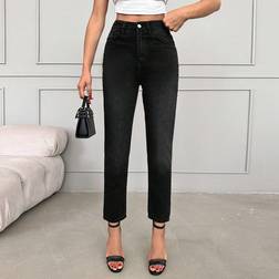 Shein Zipper Fly Straight Leg Jeans