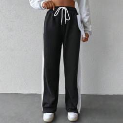 Shein Contrast Side Seam Drawstring Waist Sweatpants