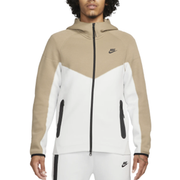 Nike Men's Sportswear Tech Fleece Windrunner Full Zip Hoodie - Summit White/Khaki/Black