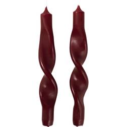 Broste Copenhagen Twist Burgundy Stearinlys 2stk