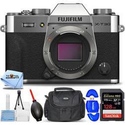 Fujifilm FUJIFILM X-T30 II Mirrorless Camera Silver 16759641 7PC Accessory Bundle