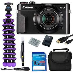 Canon Canon PowerShot G7 X Mark II 20.1MP Digital Camera Bundle Kit with Spider Tripod and 16 GB Memory Card