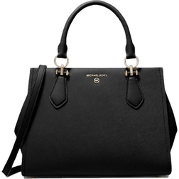 Michael Kors Marilyn Medium Saffiano Leather Satchel - Black